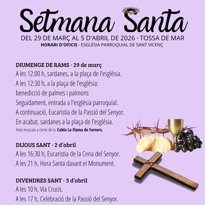 Setmana Santa a Tossa de Mar, 2026