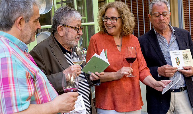 Joan M. Minguet, Narcís Comadira, Montserrat Serra i Enric Satué