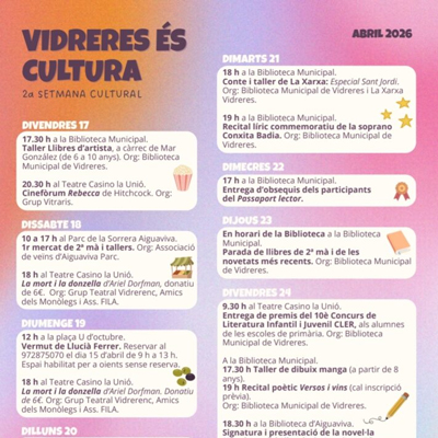2a Setmana Cultural 'Vidreres és cultura', Vidreres, 2026