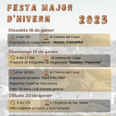 Festa Major d'Hivern de Vila-rodona, 2025