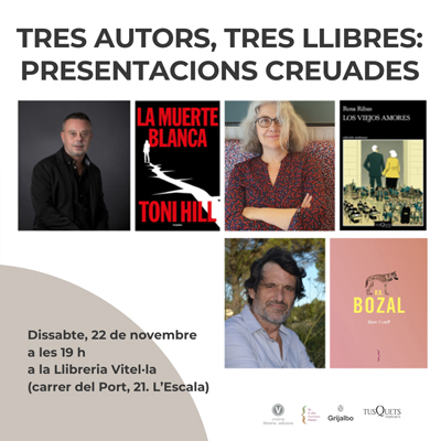 Tres autors tres llibres: presentacions creuades, Llibreria Vitel·la, 2025