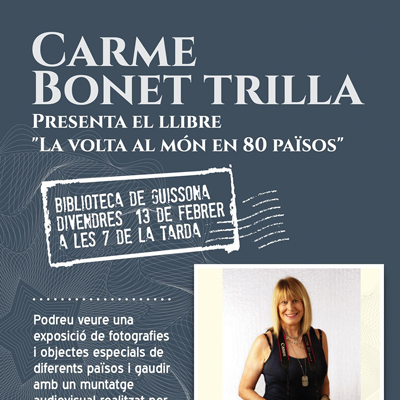 Presentació del llibre 'La volta al món en 80 països' de la Carme Bonet, Guissona, 2026