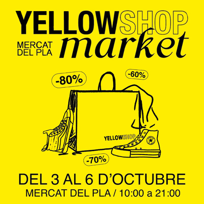 Yellowshop Market al Mercat del Pla, Lleida, 2024