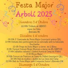 Festa Major d'Arbolí 2025, Festa Major d'Arbolí, 2025, Arbolí