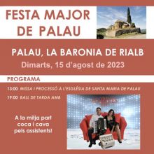 Festa Major de Palau, La Baronia de Rialb, 2023