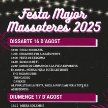 Festa Major de Massoteres, 2025