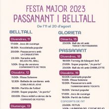 Festa Major de Passanant i Belltall, 2023